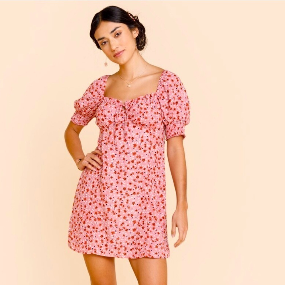 Pink Floral Mini Dress   Size XL   NWT